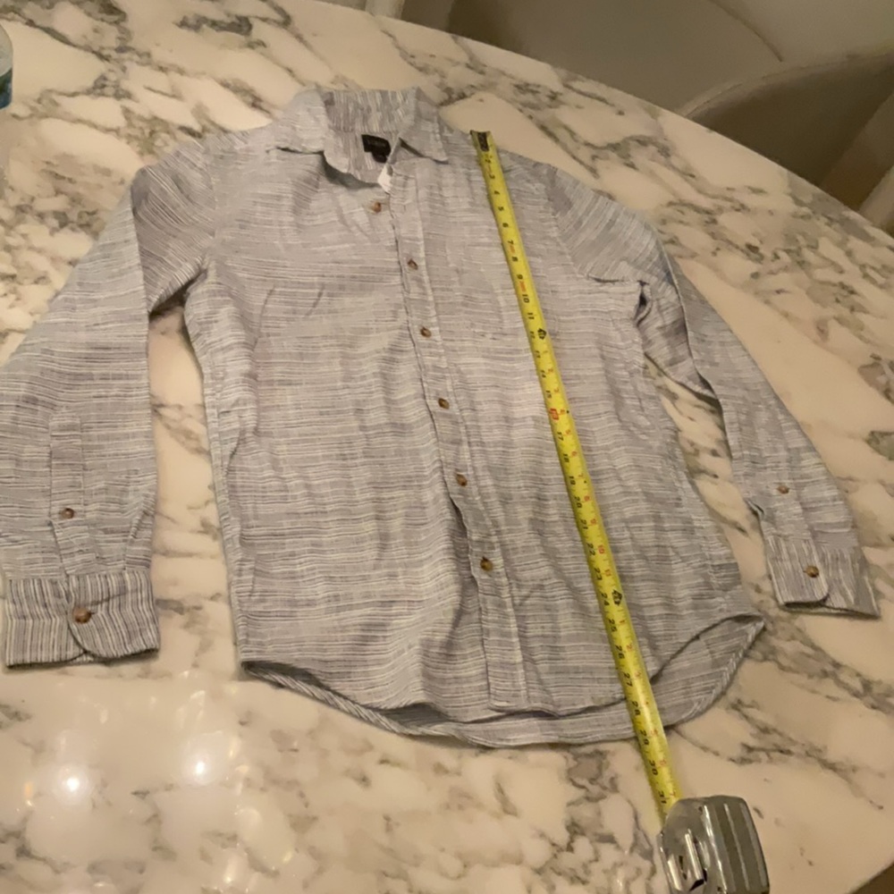NWT J Crew Slub Dobby Striped Button Up Shirt Size XS Long Sleeve White Blue - Picture 8 of 8